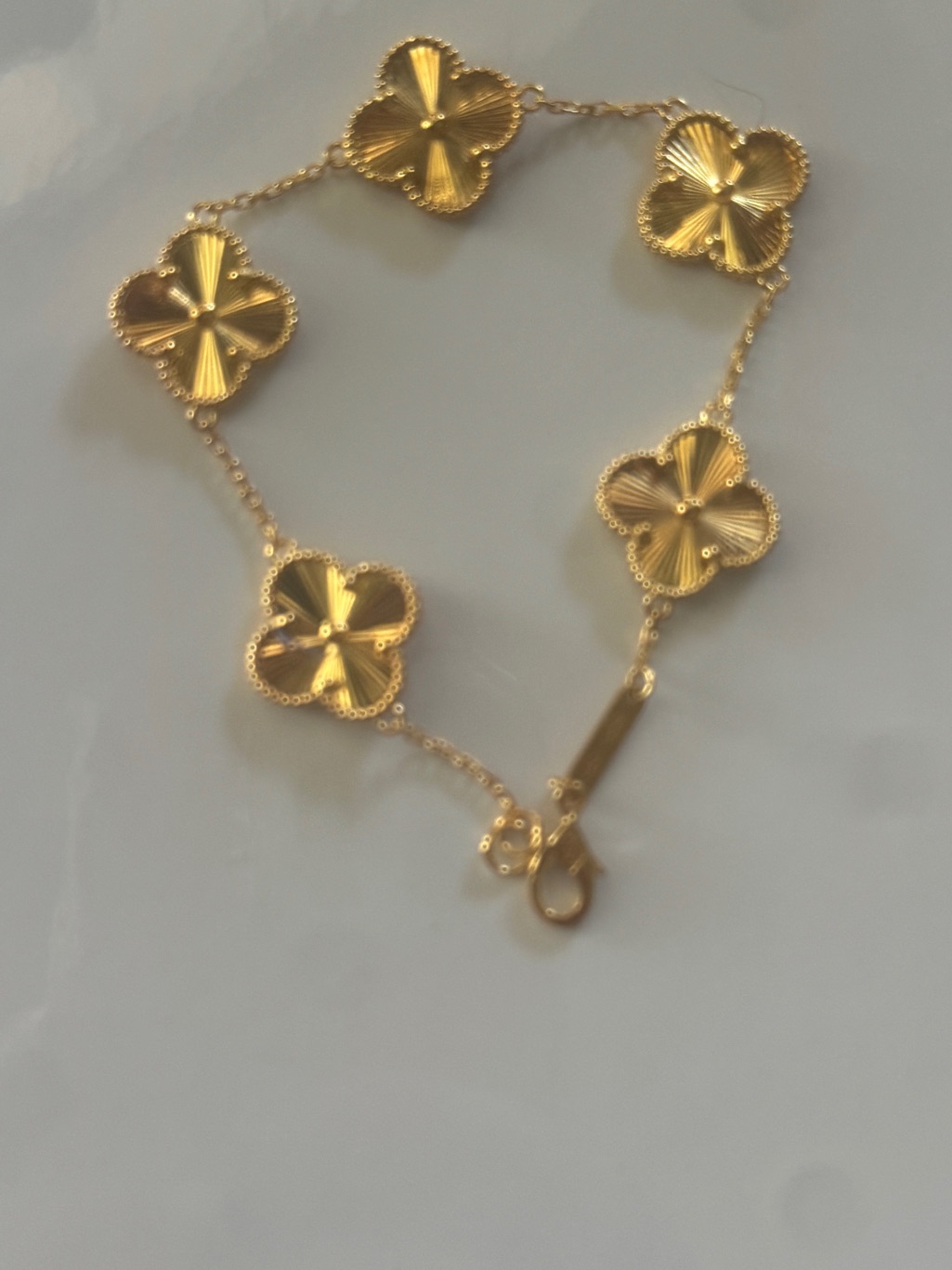 Gold FourLeaf Clover Bracelet  Women Jewelry 18 Karat Yellow Gold